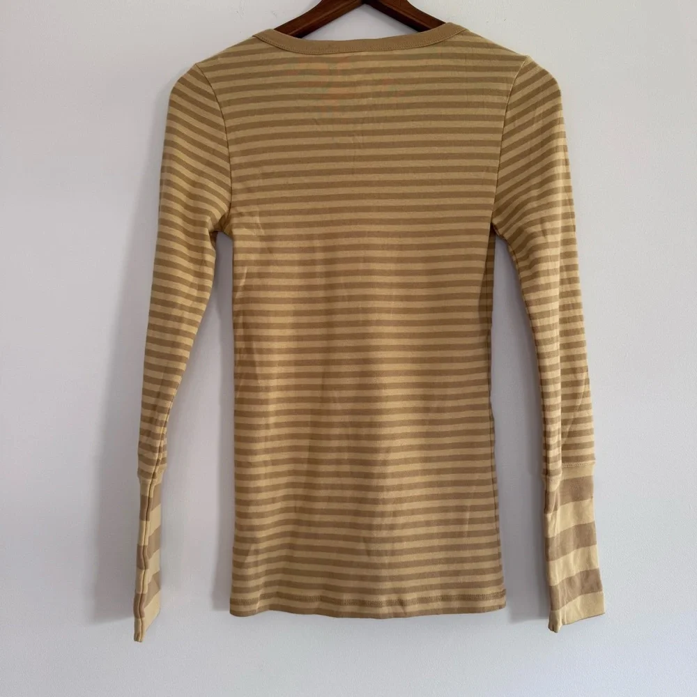 J. Crew Slim Perfect Long Sleeve Tee Long Cuffs Yellow Haze Muted Small